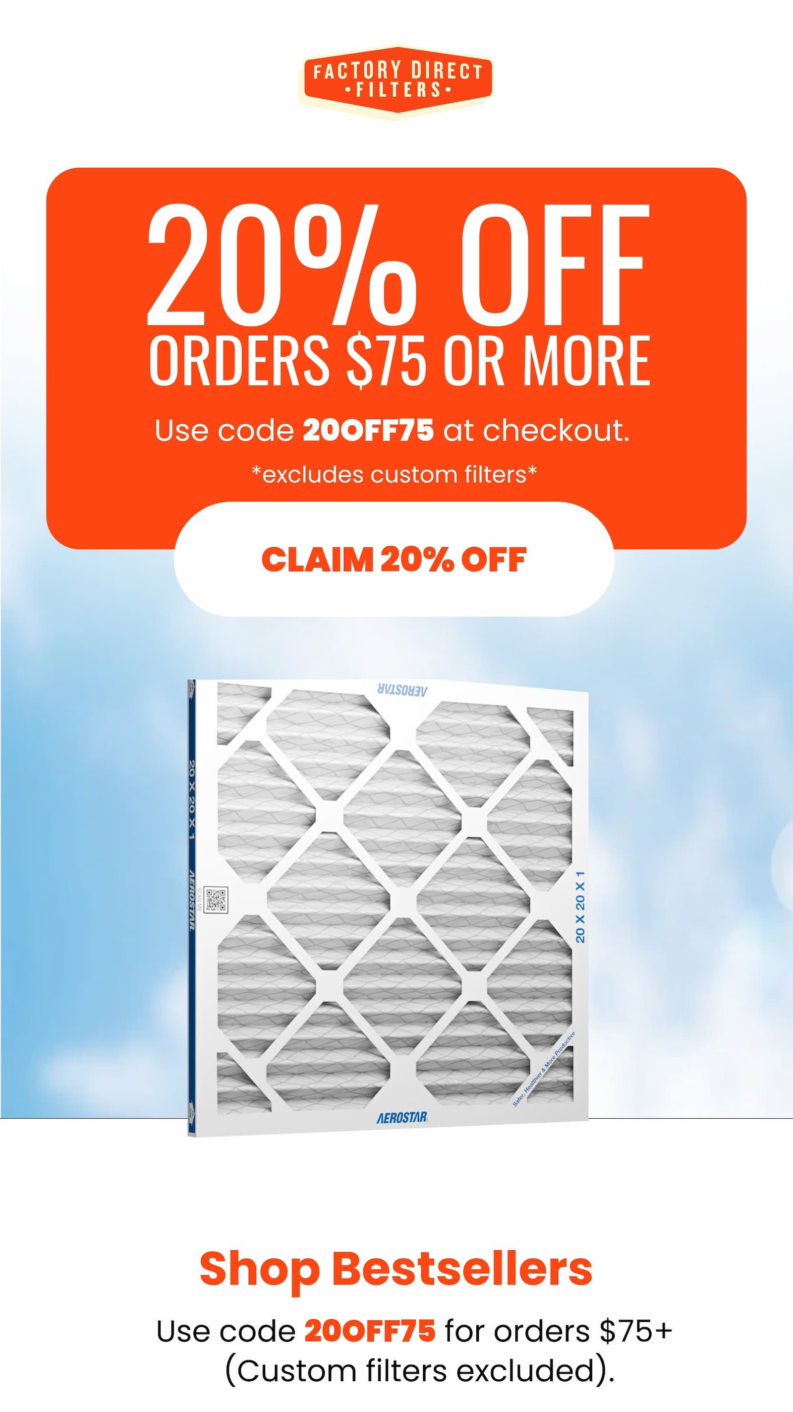 Memorial Day Sale: 20% OFF Orders $75+ Use Code 20OFF75