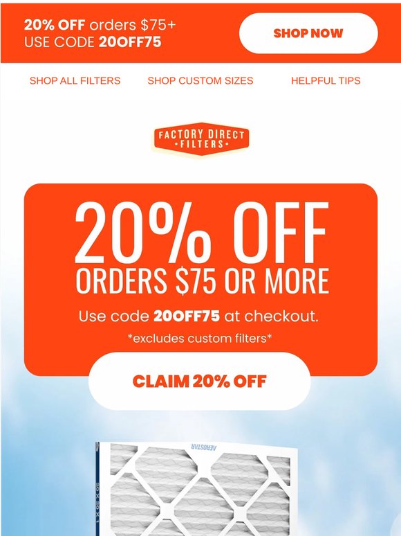 Upgrade Your Home Air with 20% OFF!