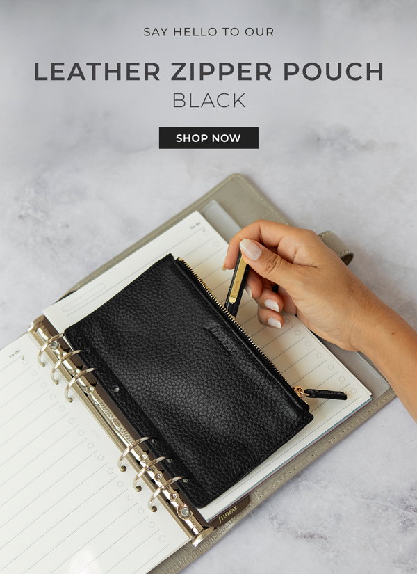 Say hello to our Leather zipper pouch in Black. 