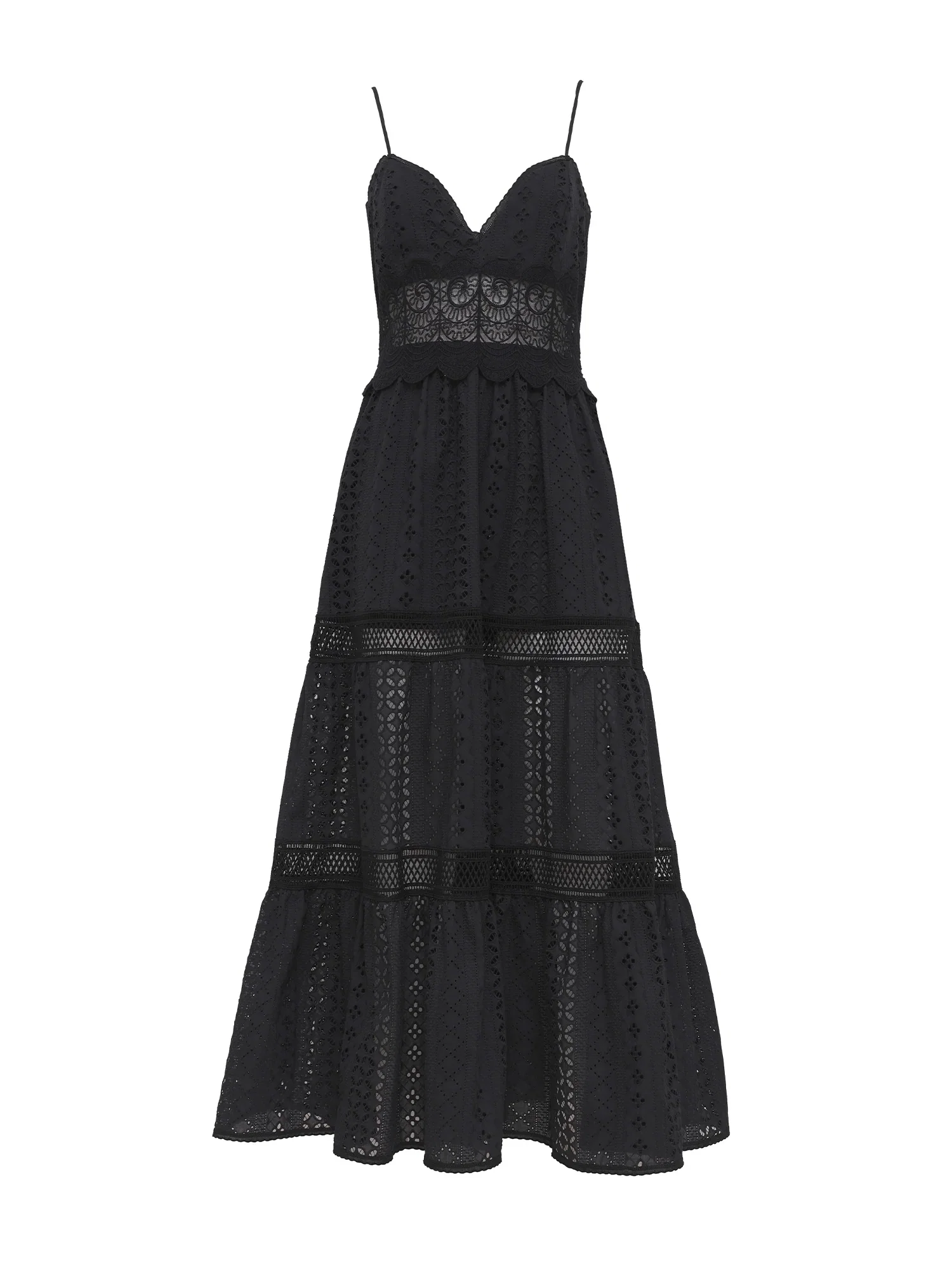 Image of Demi Macrame Intarsia Midi Dress
