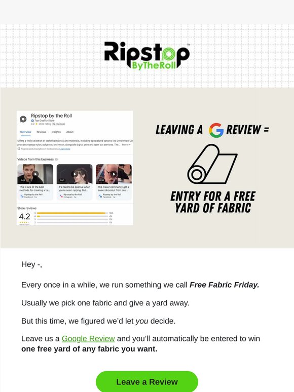 Win a free yard of ANY fabric