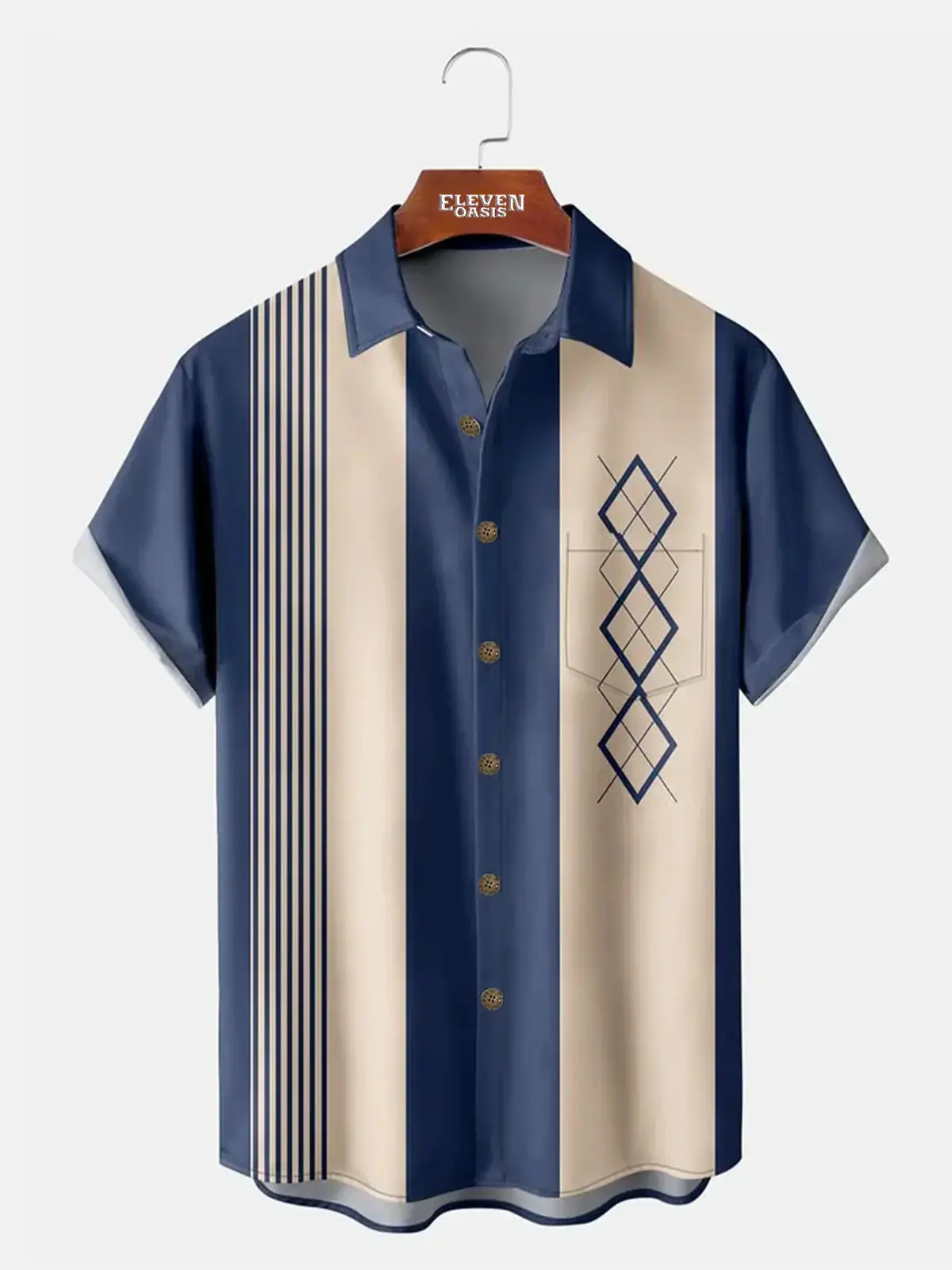 Image of Men's Mid-Century Geometric Short Sleeve Shirt
