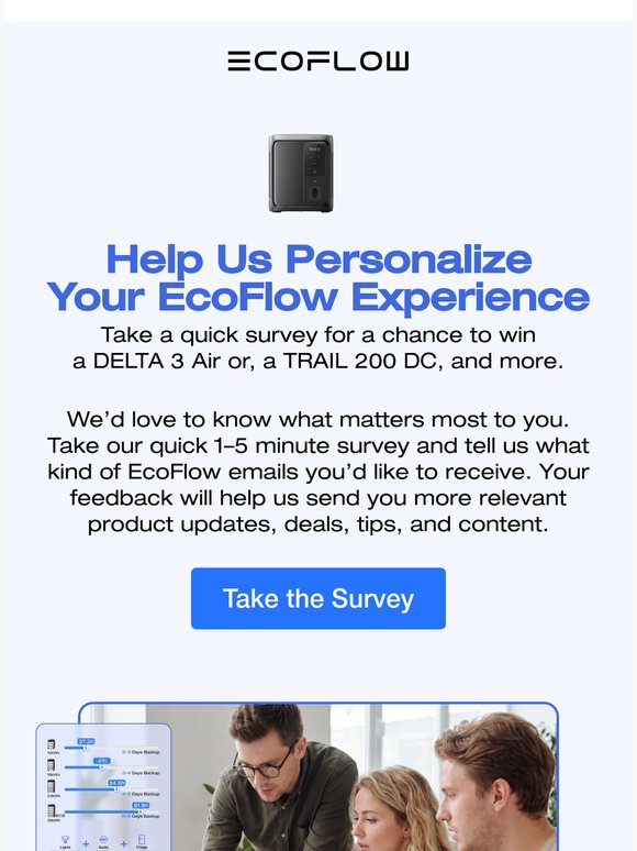 Take a 1-Minute Survey for a Chance to Win a DELTA 3 Air