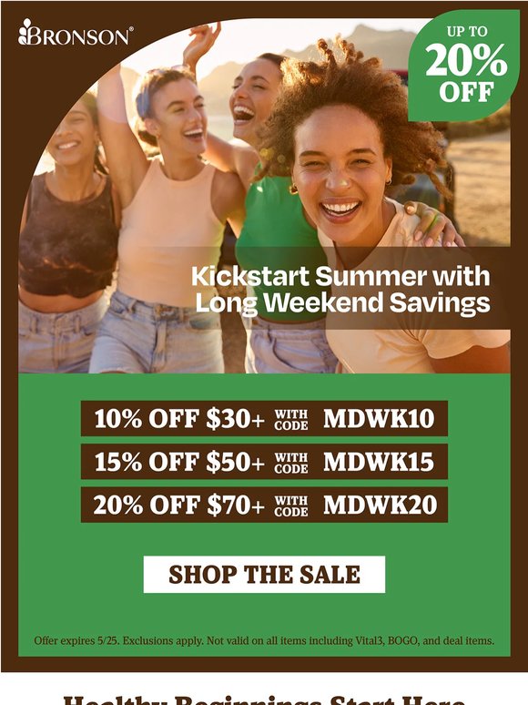 Choose Your Savings for Memorial Day | Up to 20% OFF Sitewide