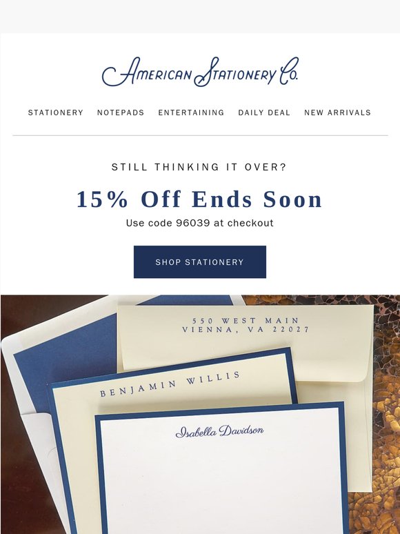 15% off ends tonight ⏳