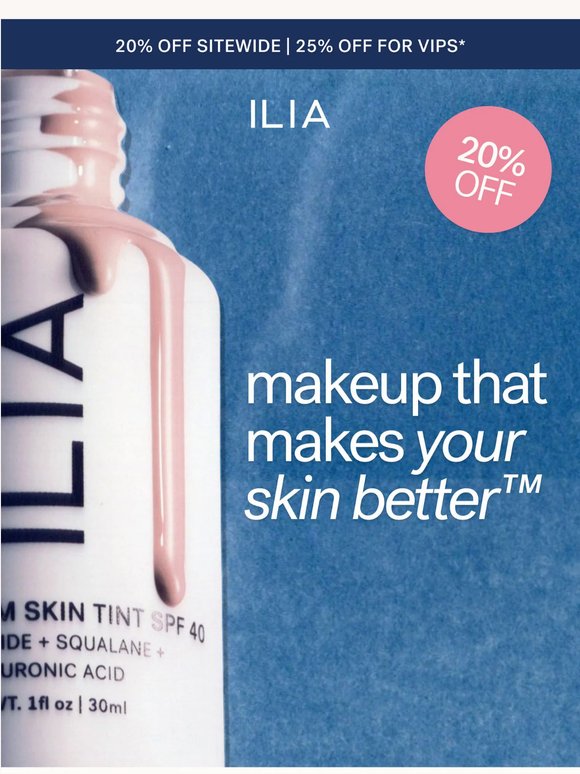 20% off makeup + skincare + SPF