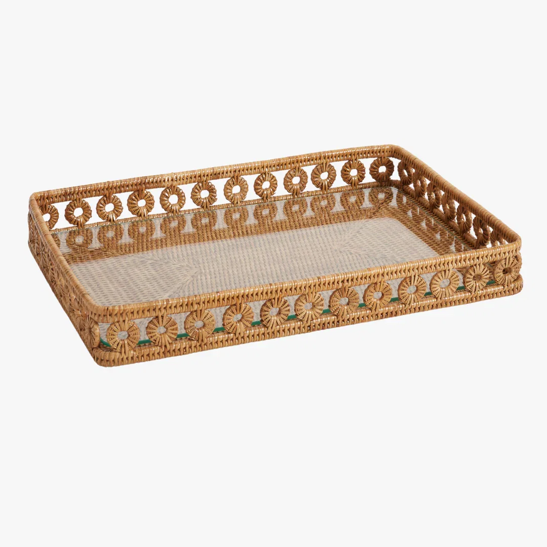 Image of Menton Rectangle Rattan Tray