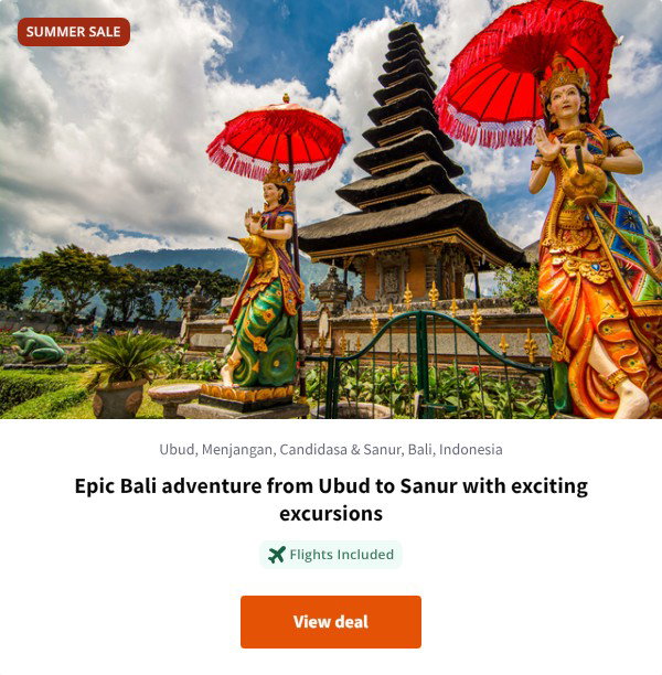 Epic Bali adventure from Ubud to Sanur with exciting excursions