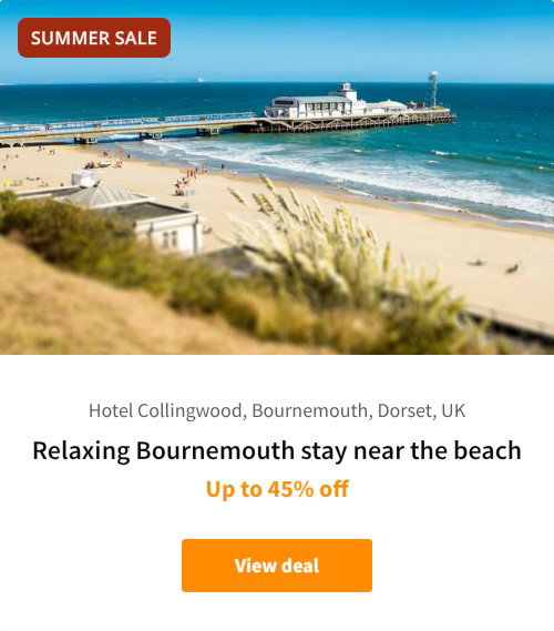 Relaxing Bournemouth stay near the beach