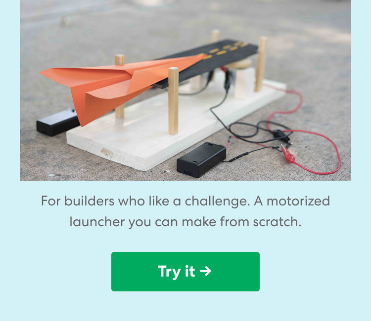 DIY Paper Plane Launchers: For builders who like a challenge. A motorized launcher you can make from scratch. Try it!