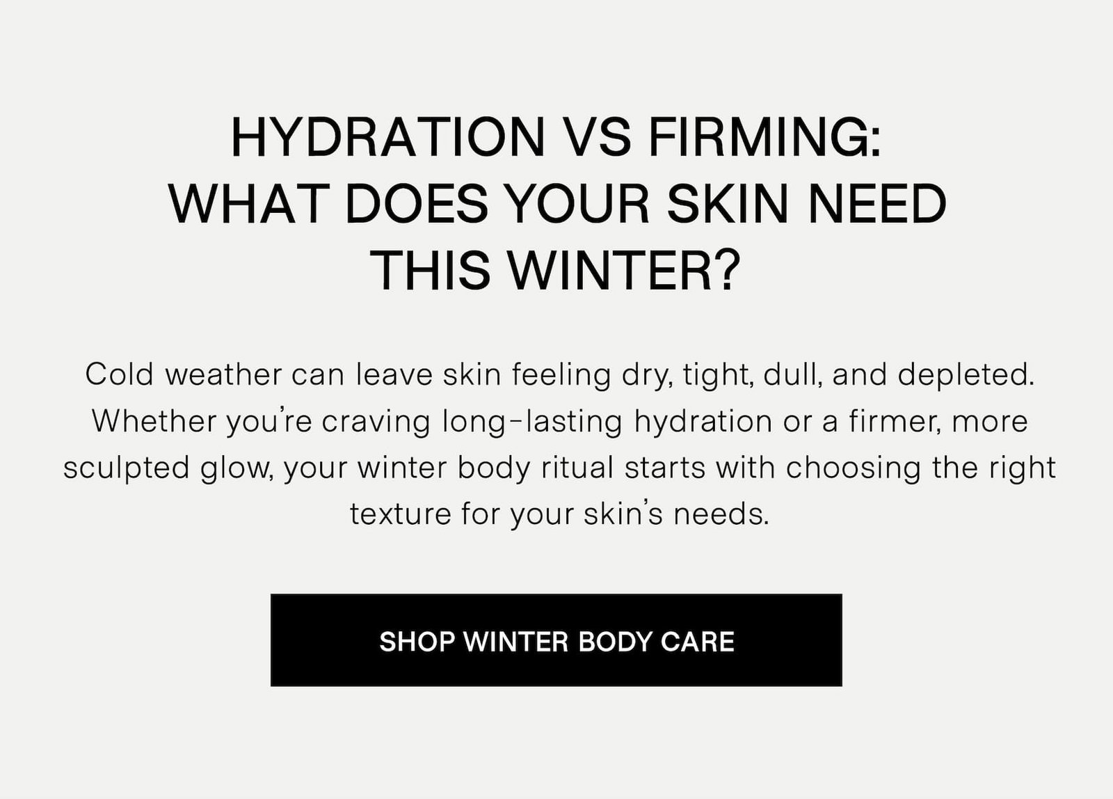 Hydration vs Firming