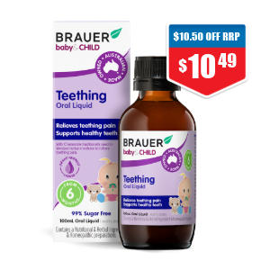 Brauer Baby & Child Teething 100mL 1/2 price off RRP at Chemist Warehouse