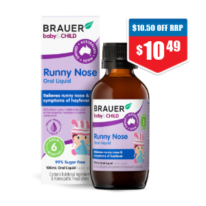 Brauer Children's Runny Nose Relief 100ml 1/2 price off RRP at Chemist Warehouse