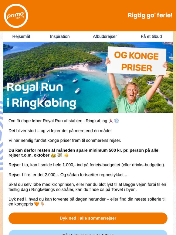 Royal Run og konge feriepriser 👑
