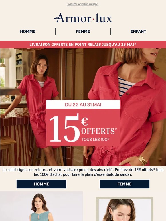 15€ offerts tous les 100€ d'achat