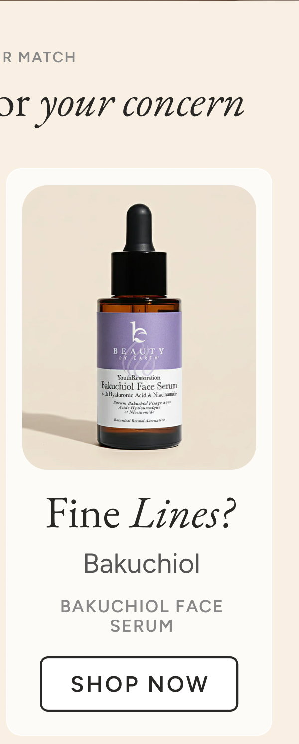 Fine lines? Bakuchiol Face Serum. Shop Now