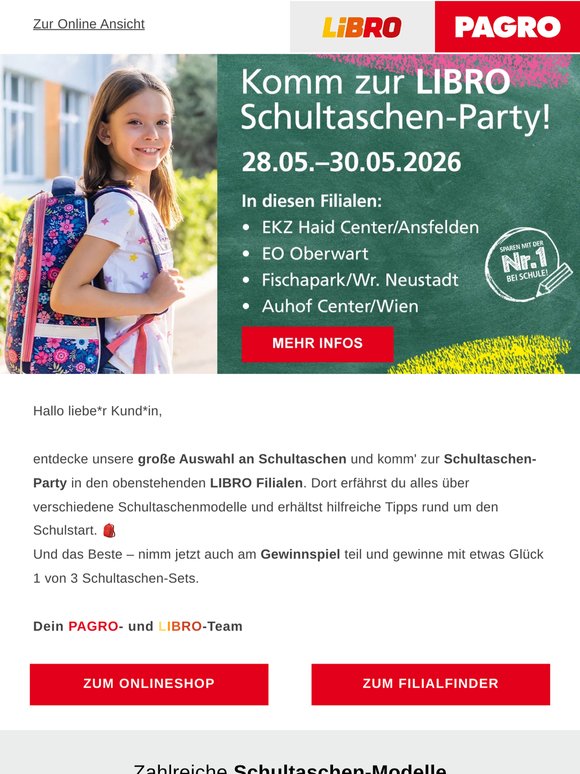 🎒 Komm zur LIBRO Schultaschen-Party & gewinne! ✨