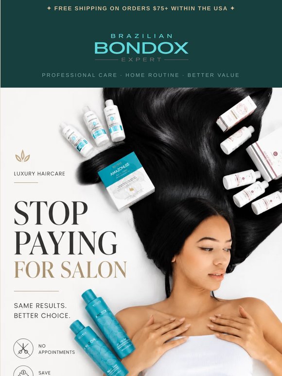 STOP PAYING FOR SALON - Enjoy Salon-Like Results at Home! Use SALONFREE20