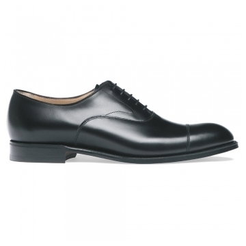 Alfred Capped Oxford in Black Calf Leather