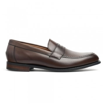 Hadley D Penny Loafer in Mocha Calf Leather