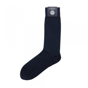 Brecon Navy Cotton Socks