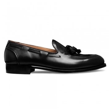 Harry II EF Tassel Loafer in Black Calf Leather
