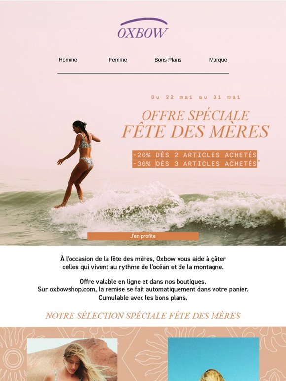 Offre spéciale fête des mères, jusqu'à -30% !