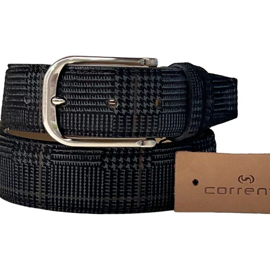 CBelt -3898S -Design Leather Leather- Black