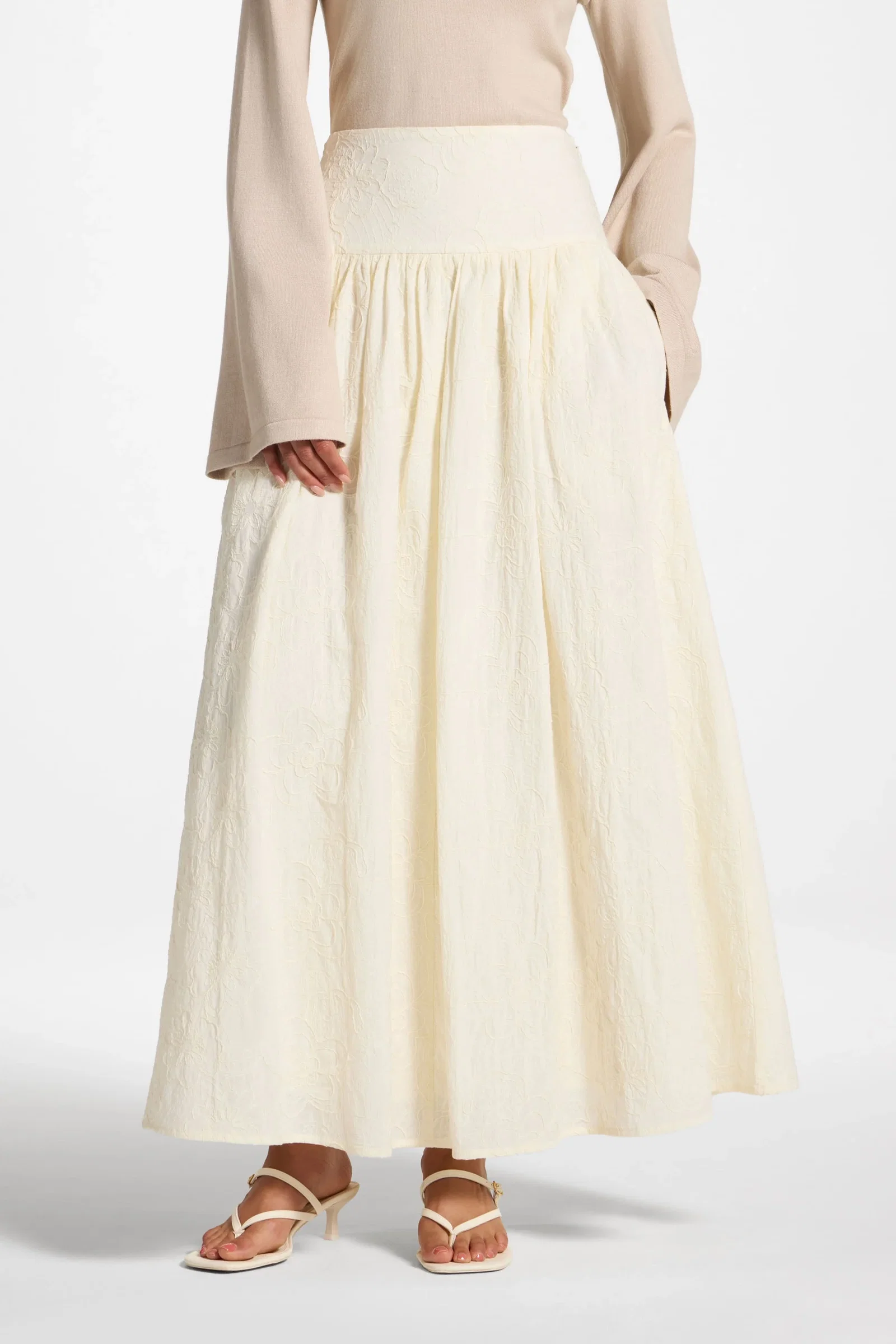Image of Cotton Skirt - White