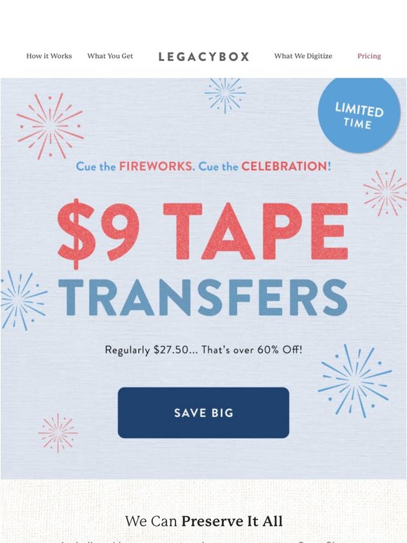 Home movie transfers starting at $9?? Yessssssss!