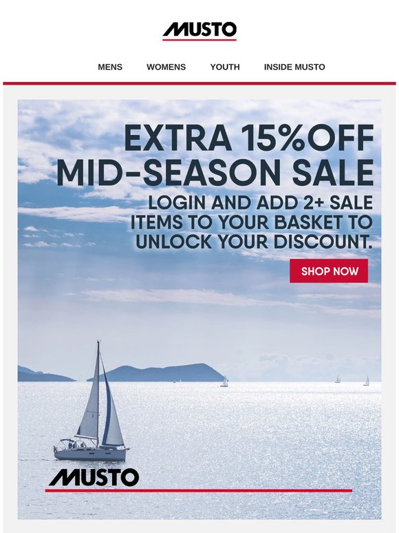 Extra 15% off: When you buy 2+ sale items