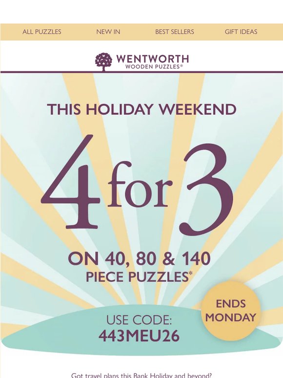 ☀️ Buy 3 puzzles, get the 4th FREE! ☀️