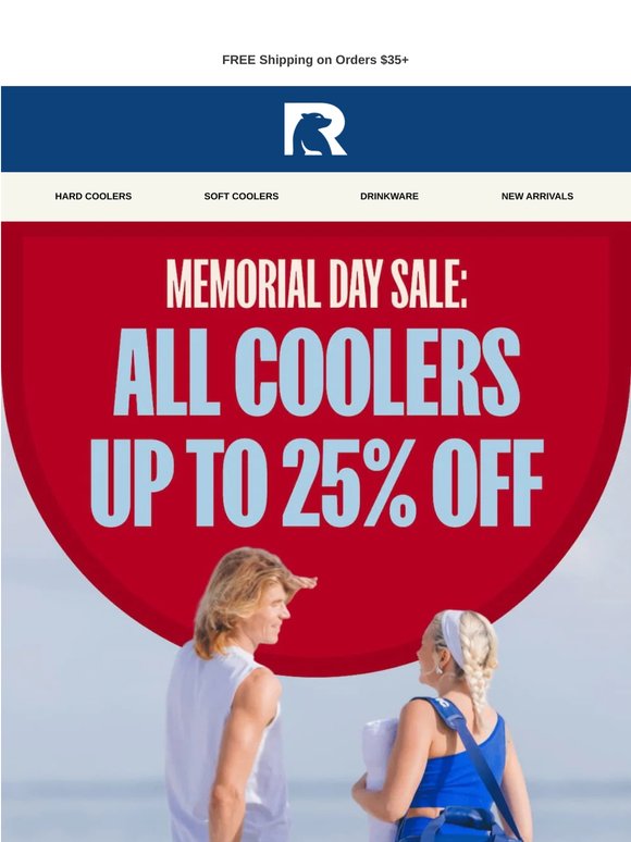 Up to 25% OFF Coolers!