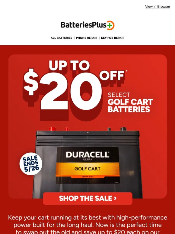 Golf Cart Battery Sale — ends 5/26  🛺