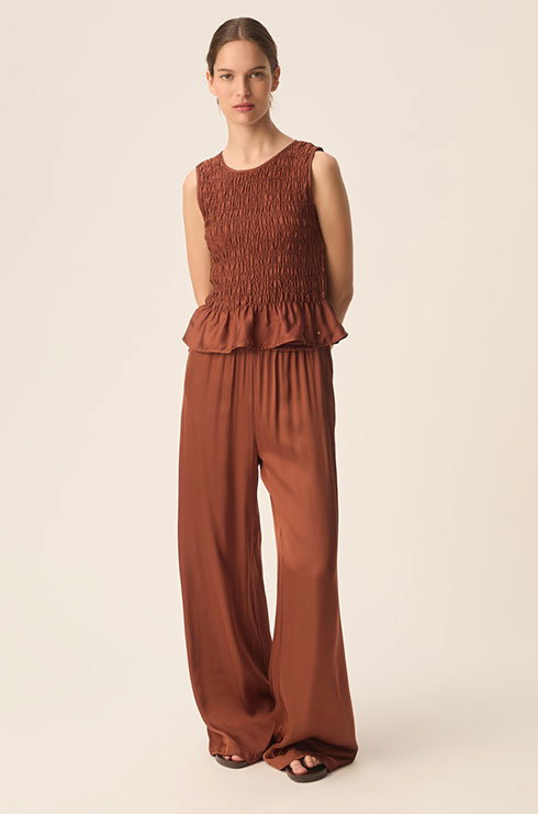 Nuances naturelles ensemble top et pantalon
