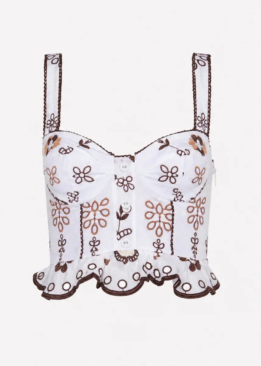 Image of  Top Zia - White/Brown