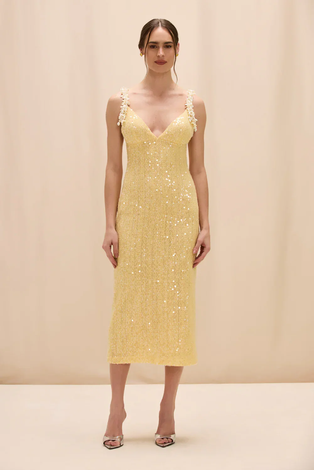 Image of  Iara Crochet Flowers Midi - Yellow