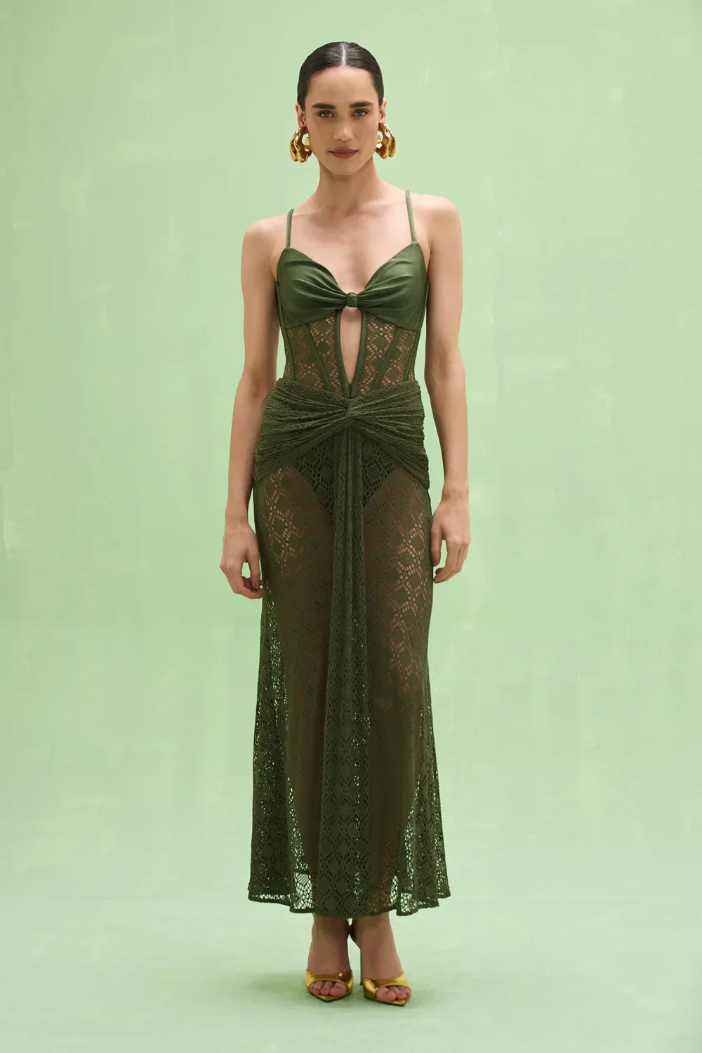 Image of  Sirena Mesh Maxi Dress - Green