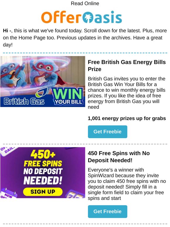 Free British Gas Bills Prize, Samsung TV, Sally Hansen Nail Polish