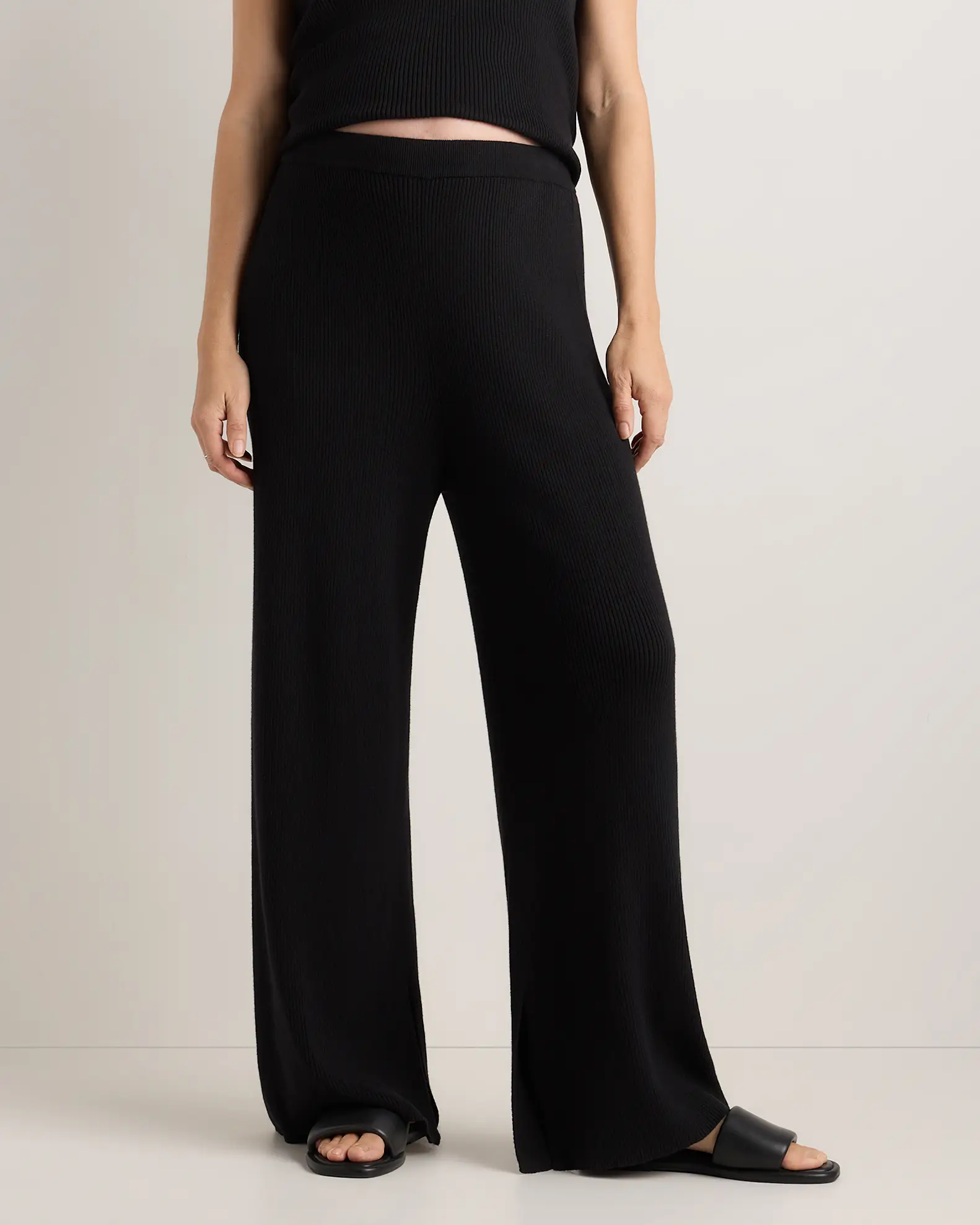 Cotton Cashmere Maternity Wide Leg Pants