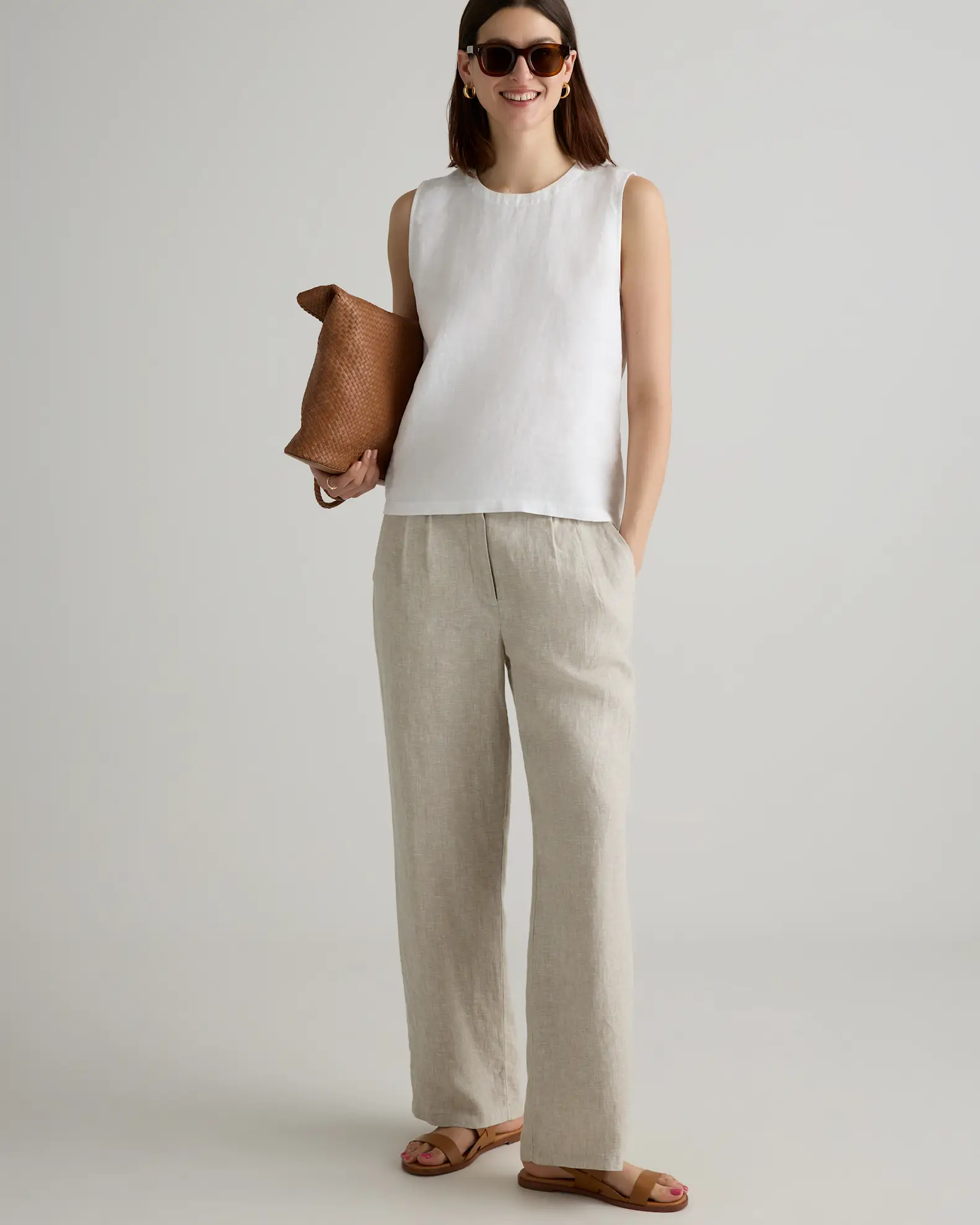 100% European Linen Tank