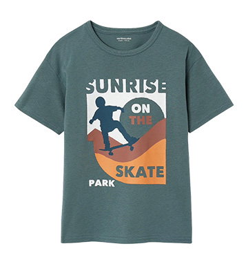 Camiseta de manga corta con motivos gráficos verde