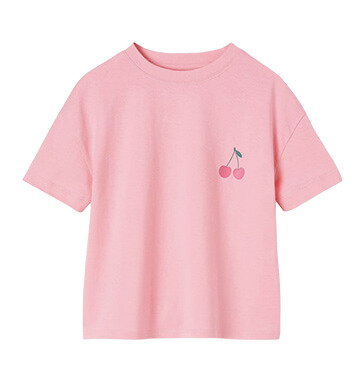 Camiseta lisa Basics de manga corta rosa chicle
