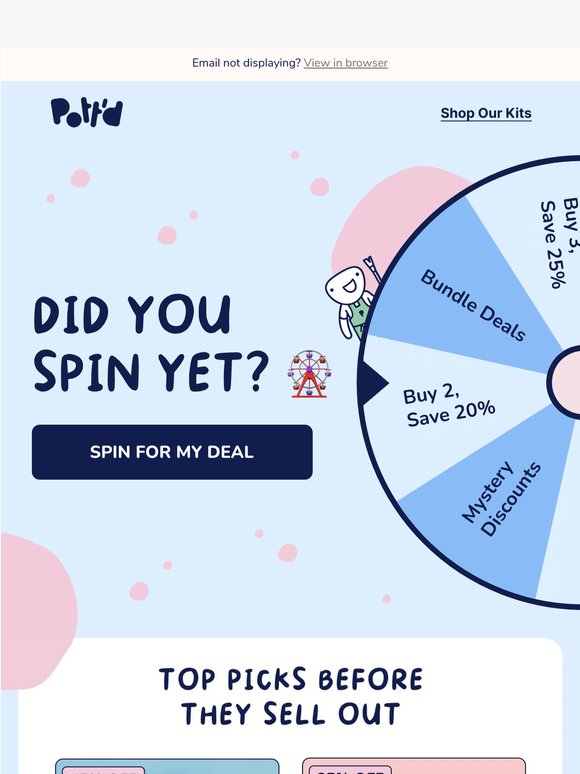 🎡 Did you spin yet? Your mystery deal is waiting