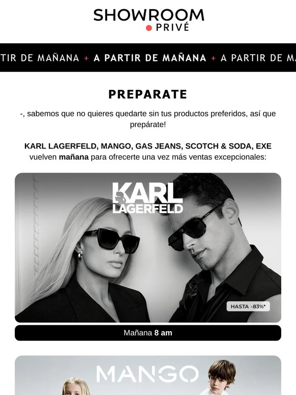 ¿Esperabas noticias de KARL LAGERFELD, MANGO, GAS JEANS, SCOTCH & SODA, EXE?