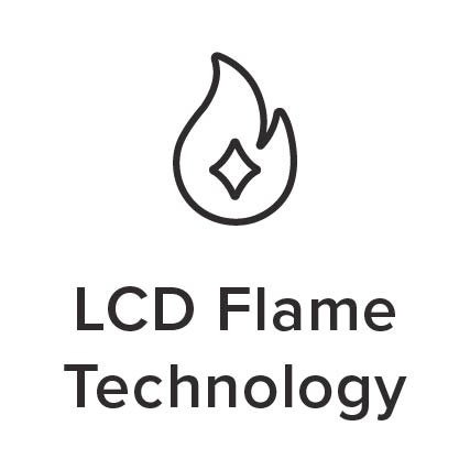 Flame icon with 'LCD Flame Technology' text.