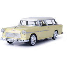 1955 Chevy Bel Air Nomad - Yellow 1:24 Scale Diecast Model Car by Motormax