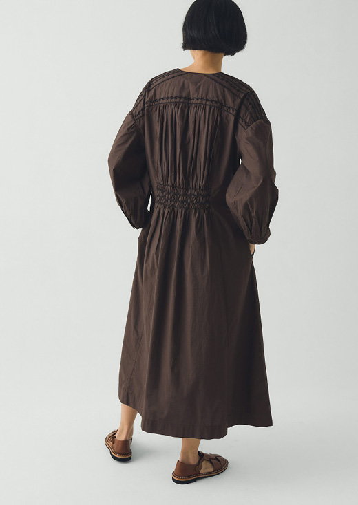 Contrast Smocked Cotton Dress