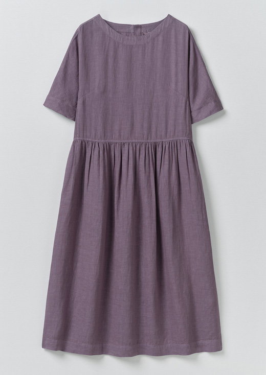 Lightweight Linen Gathered Waist Dress