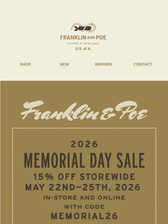 Live Now: Memorial Day Sale!